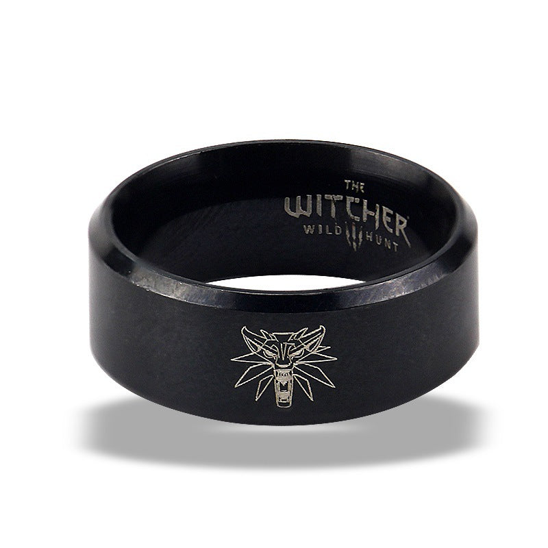 316L Titanium Steel Ring Wolf Head Ring