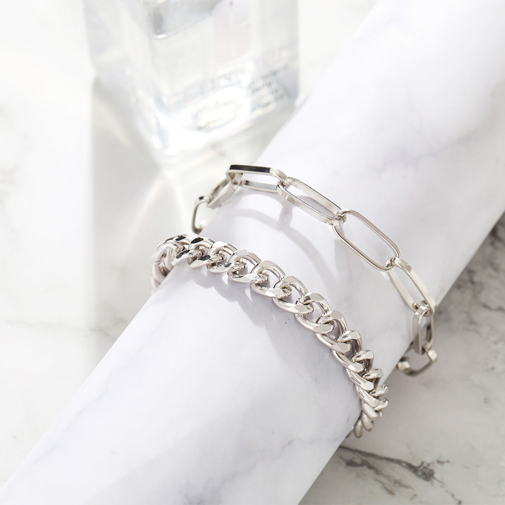 Personalized Fashion Thick Chain Anklet Set