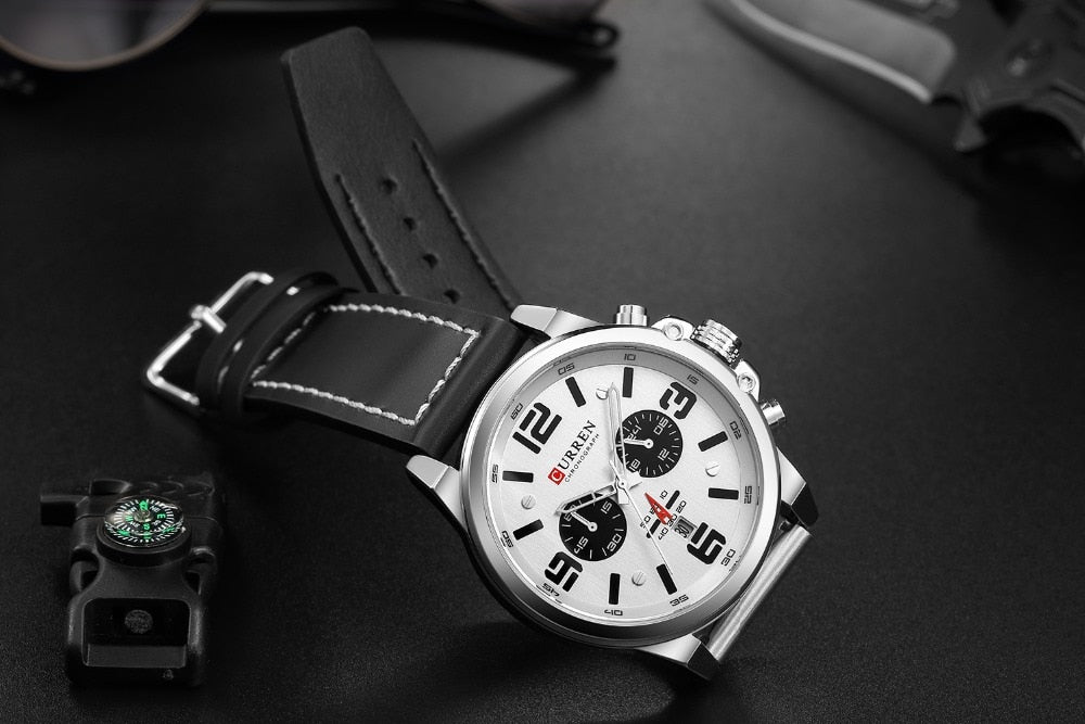 Fashion Classic Chronograph Watch Men Brand Sport CURREN 8314