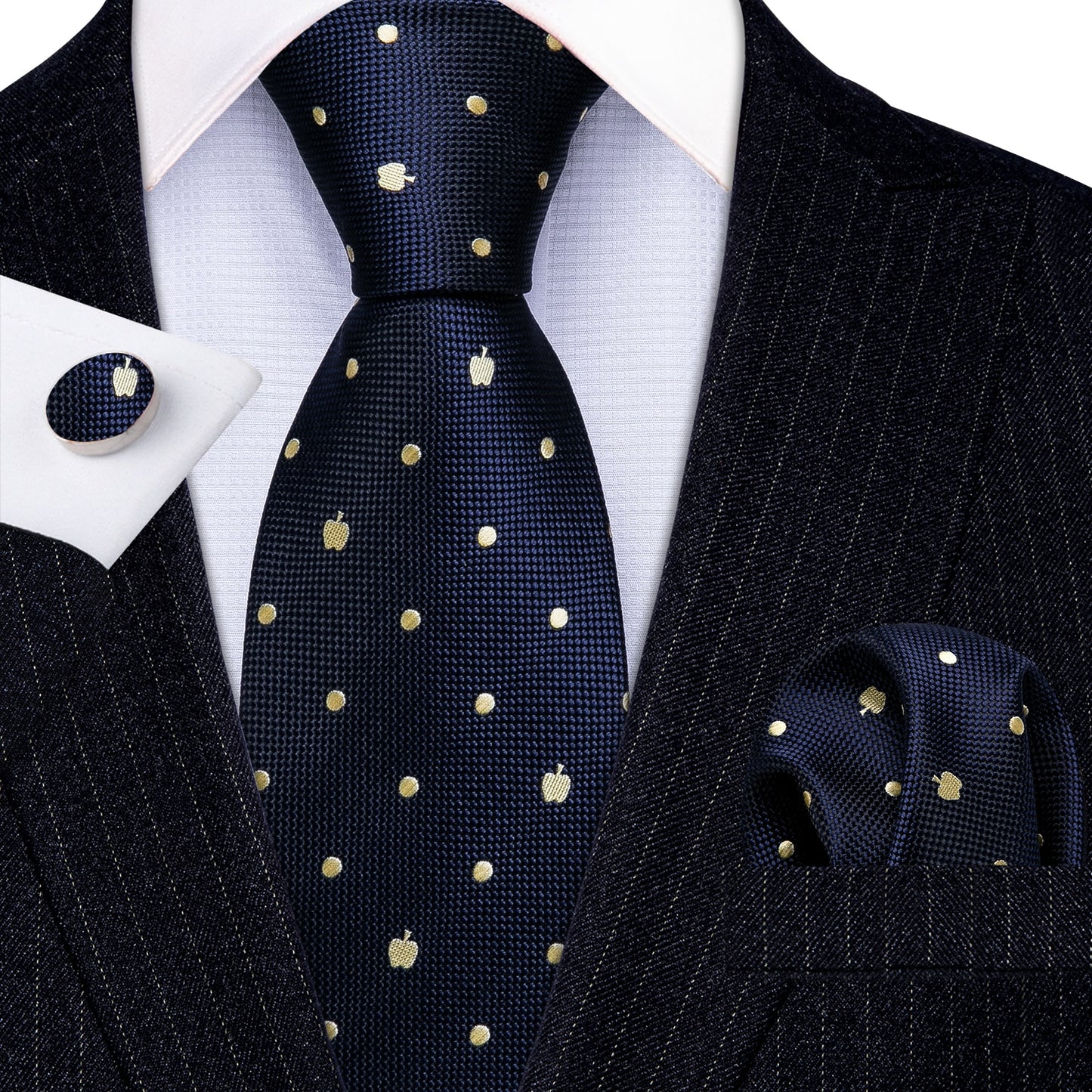Fashion Designer Red Skull Men Tie Set 8.5cm Silk Handkerchief Ties for Men