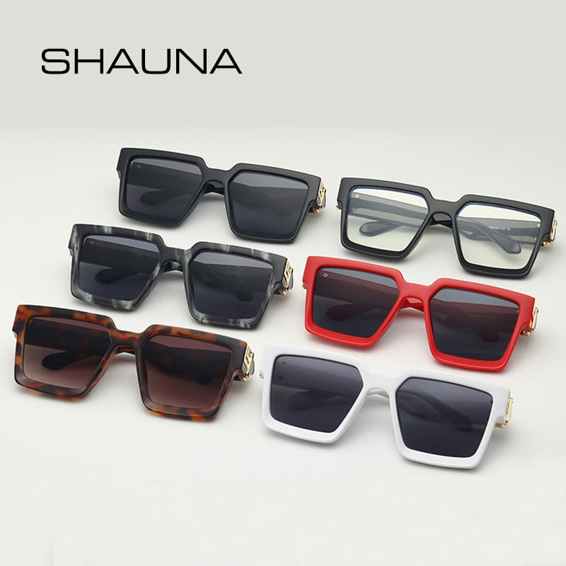 SHAUNA Retro Square Sunglasses Women Ins Popular Sun Glasses Men UV400