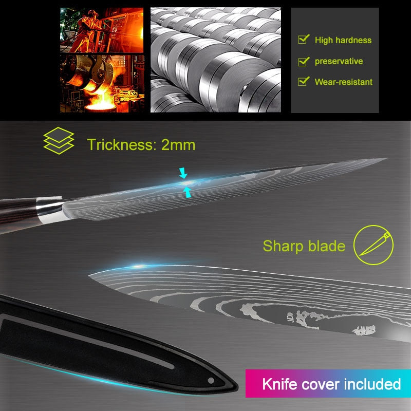 Japanese Upgraded Stainless Steel Chef Knife Set