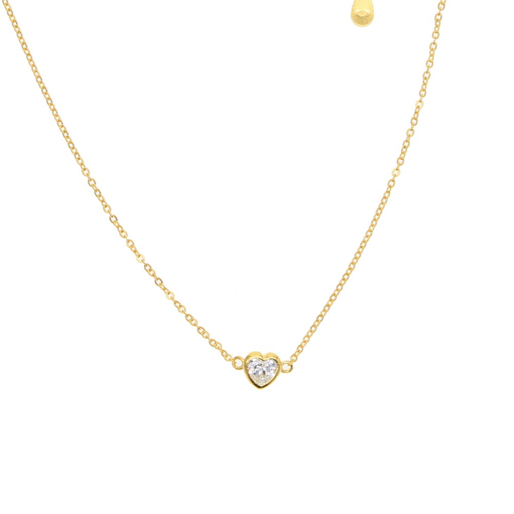 100% 925 sterling silver shiny cz zircon romantic love heart ladies pendant necklaces gold filled chain cz heart jewelry women