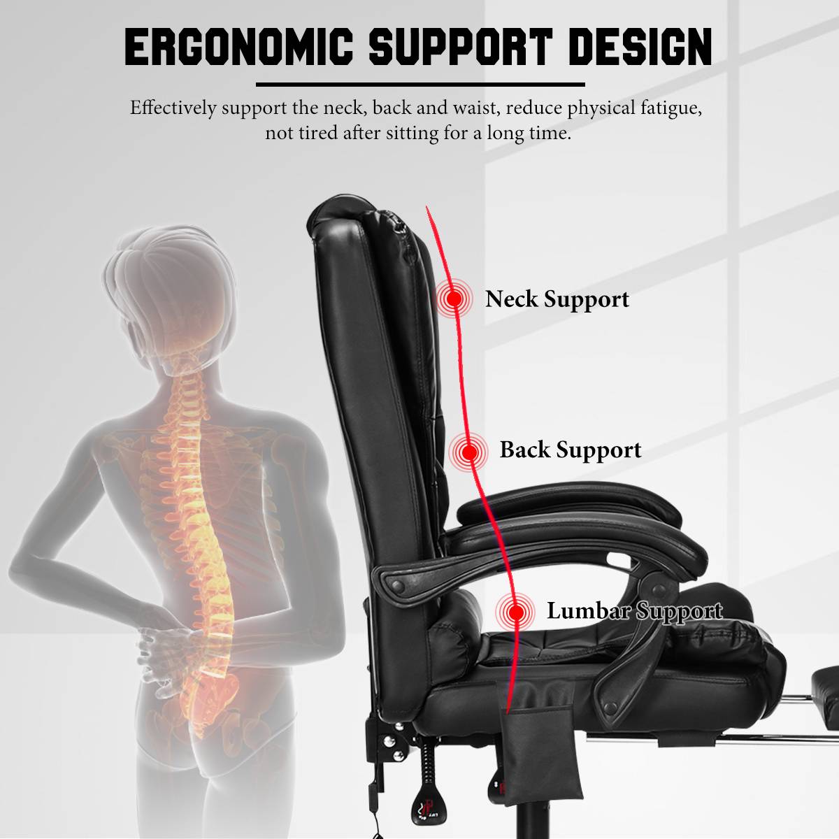 Computer Office Chair Gaming Home Leather Executive Swivel Massage Gamer Chair Lifting Rotatable Armchair Adjustable Desk Chair