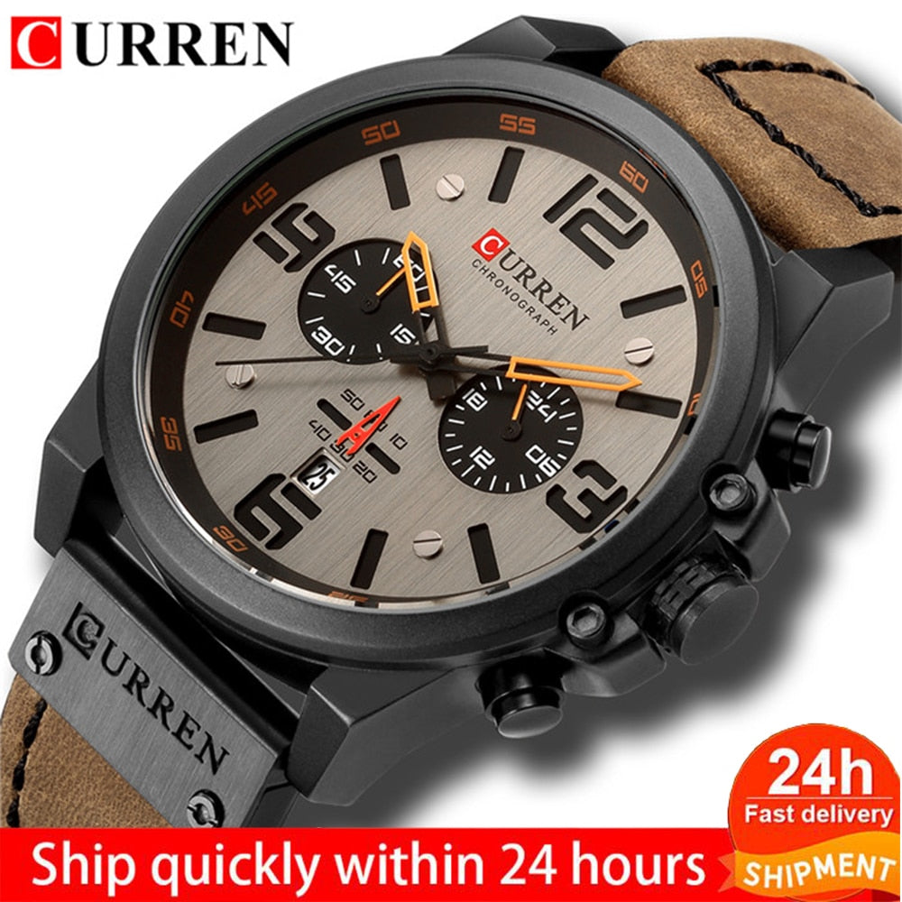 Fashion Classic Chronograph Watch Men Brand Sport CURREN 8314