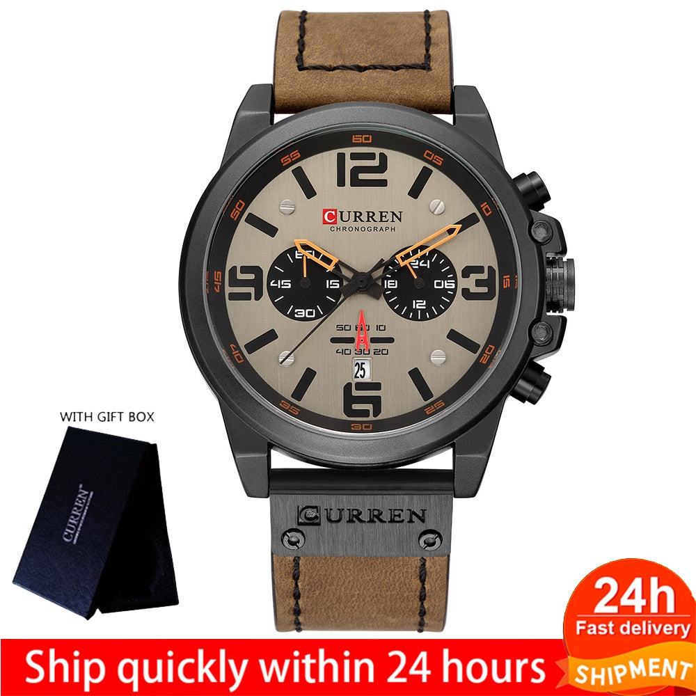 Fashion Classic Chronograph Watch Men Brand Sport CURREN 8314