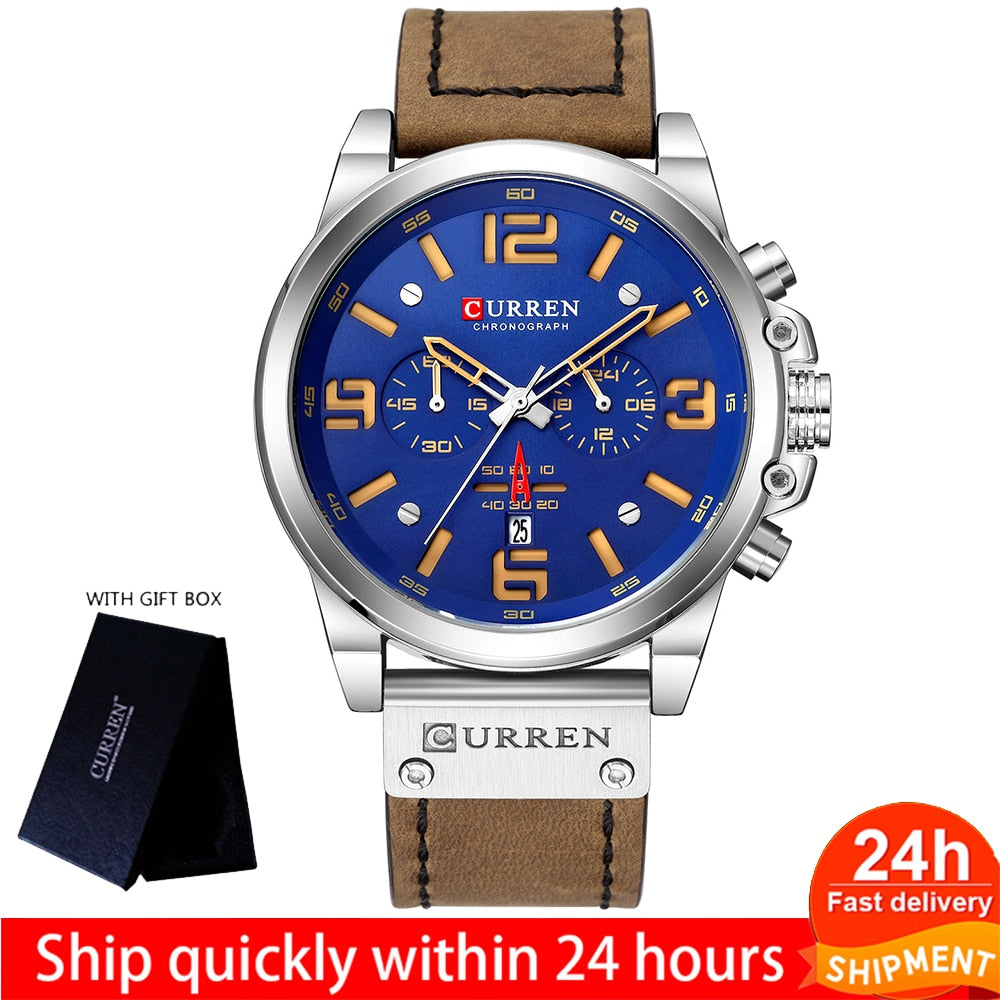 Fashion Classic Chronograph Watch Men Brand Sport CURREN 8314