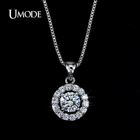 Top Quality AAA+ CZ Cubic Zirconia Round Pendant Necklace