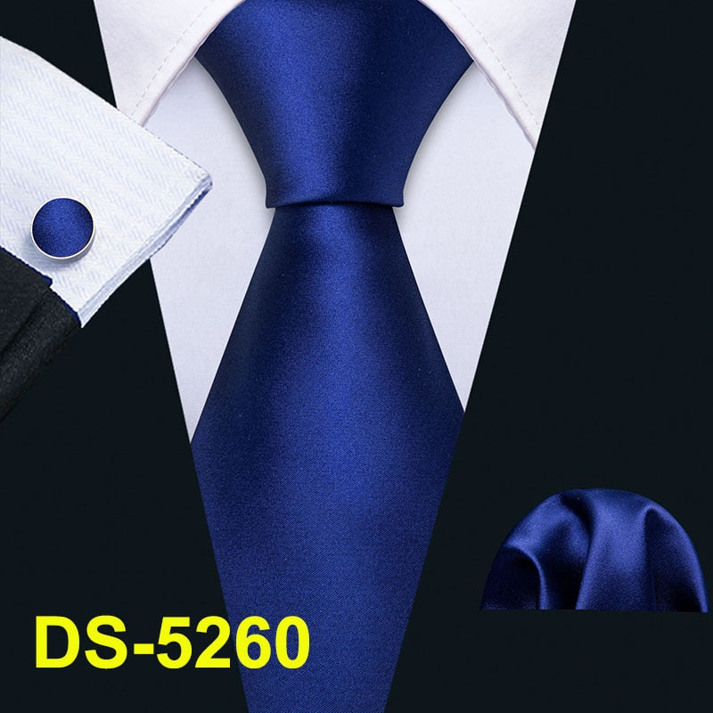Men Tie Gold Navy Striped 100% Silk Tie