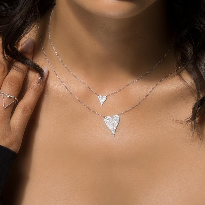100% 925 sterling silver micro pave cz heart necklace shiny cubic zirconia valentines gift for lover elegance Romantic jewelry