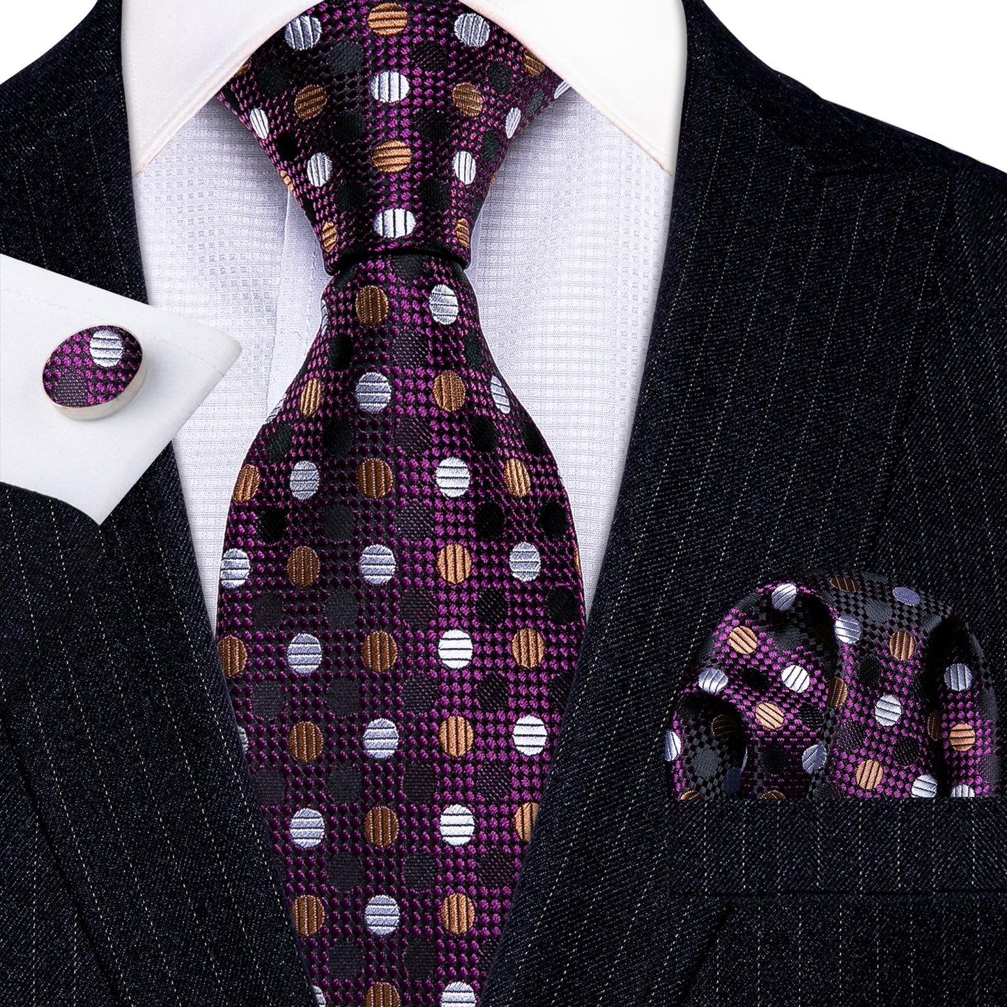 Fashion Designer Red Skull Men Tie Set 8.5cm Silk Handkerchief Ties for Men