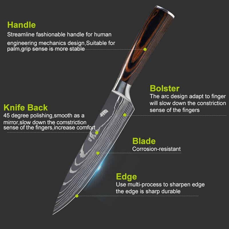 Japanese Upgraded Stainless Steel Chef Knife Set