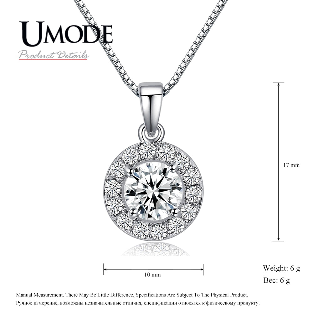 Top Quality AAA+ CZ Cubic Zirconia Round Pendant Necklace