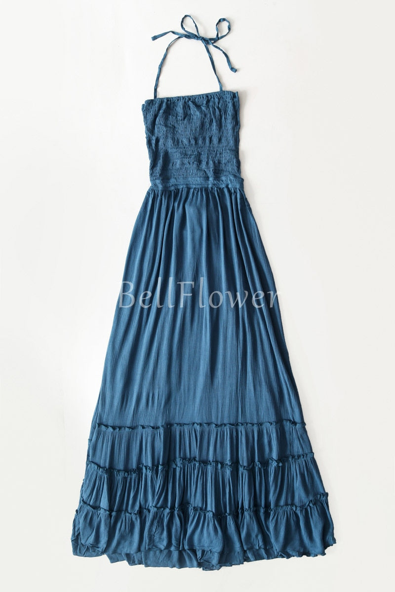 Beach Sexy Dresses, Bohemian Cotton, Backless Long Maxi Dress