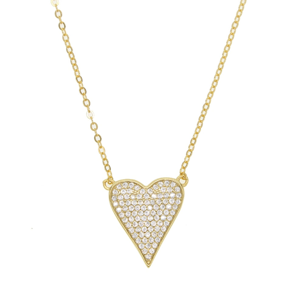 100% 925 sterling silver micro pave cz heart necklace shiny cubic zirconia valentines gift for lover elegance Romantic jewelry