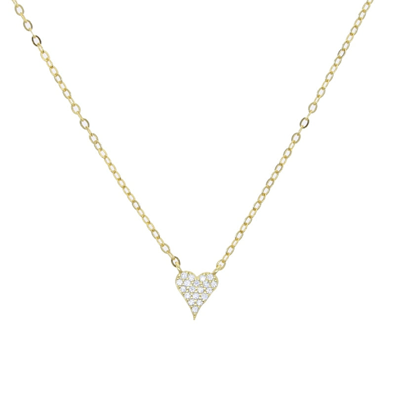 100% 925 sterling silver micro pave cz heart necklace shiny cubic zirconia valentines gift for lover elegance Romantic jewelry