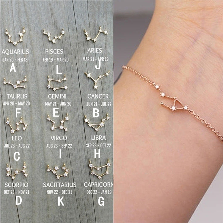 Zodiac Zodiac Bracelet Crystal Bracelet Lady Gift