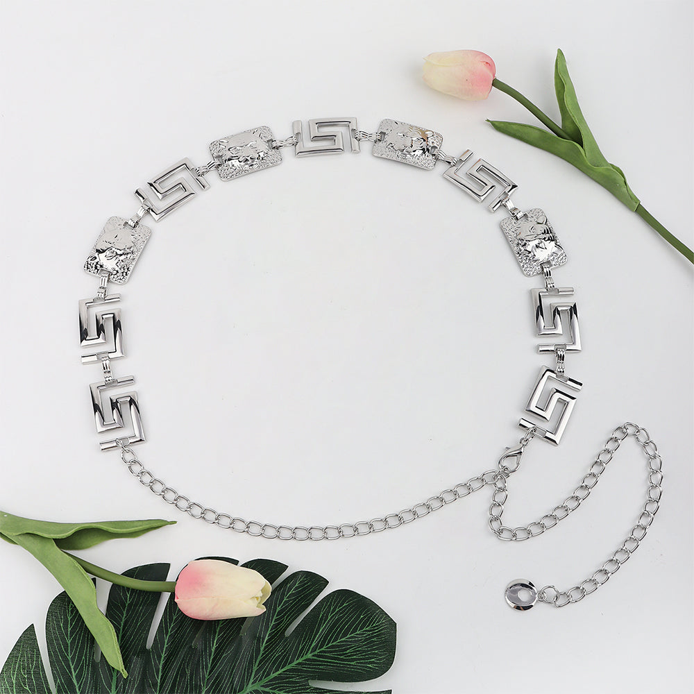 New Men's And Women's Advanced Sense Of Metal Tiger Waist Chain Gold Silver Waist Body Chain Decoration Dress Suit Evening Dress Chain Accessories