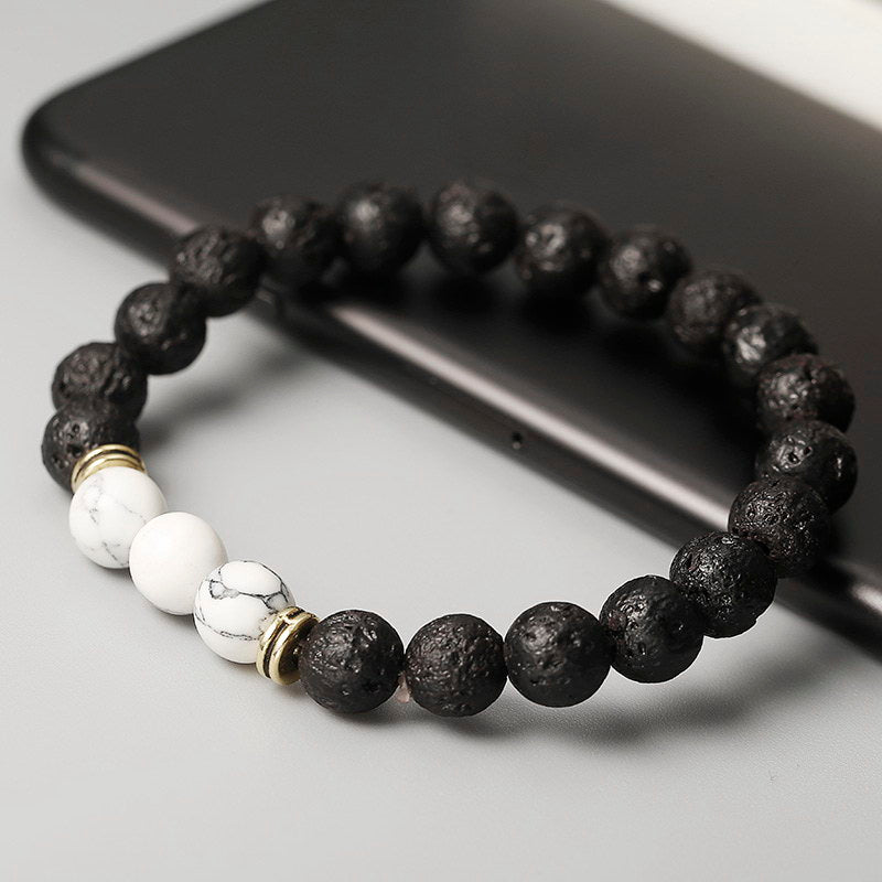 New Fashion Simple Multicolor Volcanic Stone Handmade Beaded Bracelet