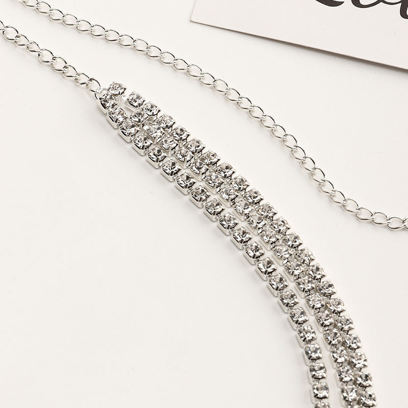 Full Diamond Ladies Fashion And Elegant Three-layer Flash Diamond Waist Chain