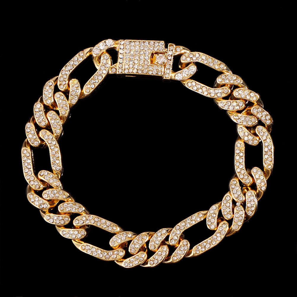 Punk Full Diamond Crystal Cuban Chain Anklet