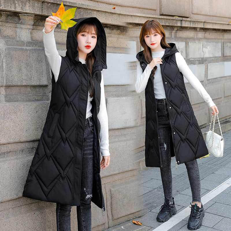 Women's Cotton Vest Vest Mid-length Slim And Thickened