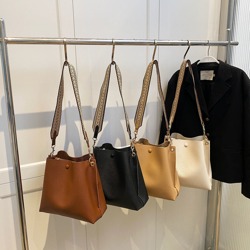 Women's Fashion Literary Vintage Bucket Shoulder Bag