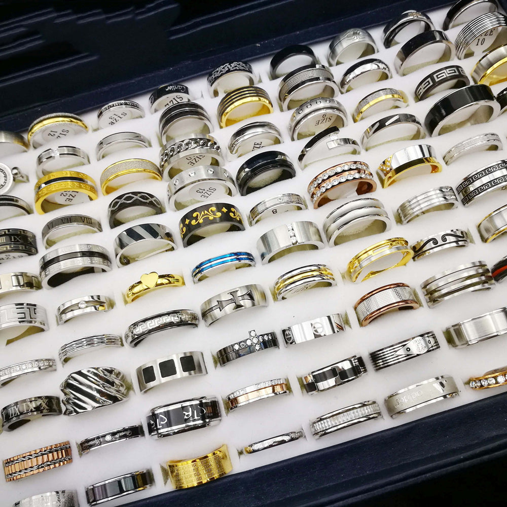 Men's And Women's Mixed Titanium Steel Stainless Steel Rings