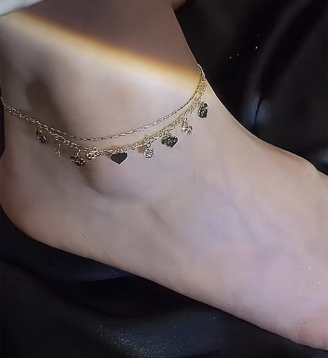 Love Double Layer Anklet Versatile Adjustable