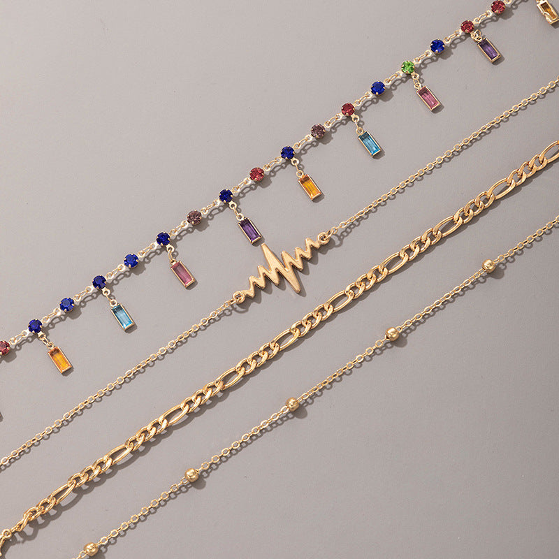 Creative Tassel Alloy Combination Anklet