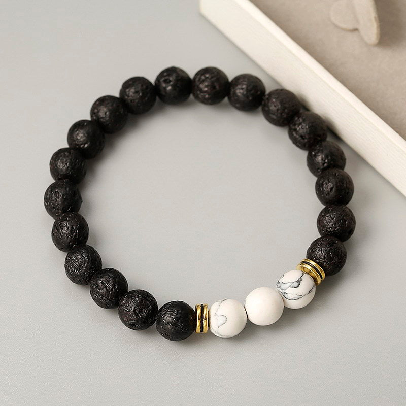 New Fashion Simple Multicolor Volcanic Stone Handmade Beaded Bracelet