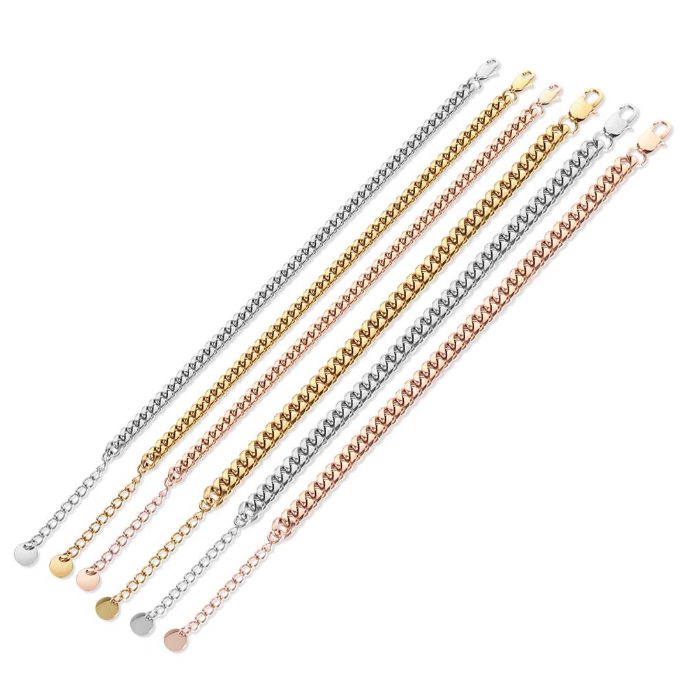 Stainless Steel Sun Buckle Hip Hop Cuban Anklet