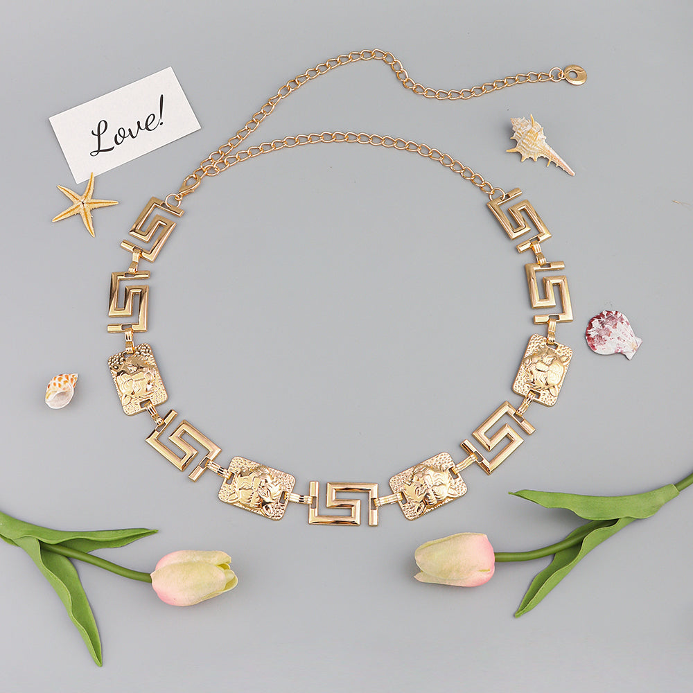 New Men's And Women's Advanced Sense Of Metal Tiger Waist Chain Gold Silver Waist Body Chain Decoration Dress Suit Evening Dress Chain Accessories