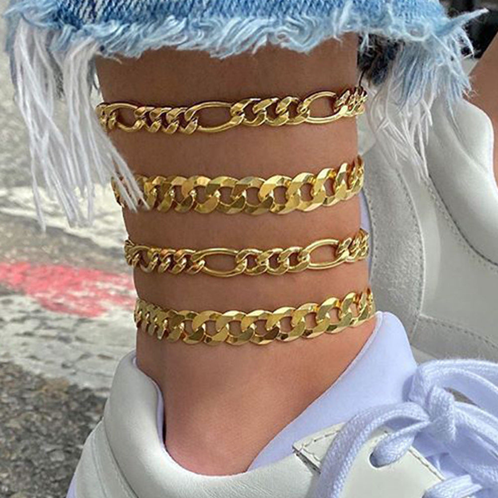 Fashion Four Piece Combination Anklet