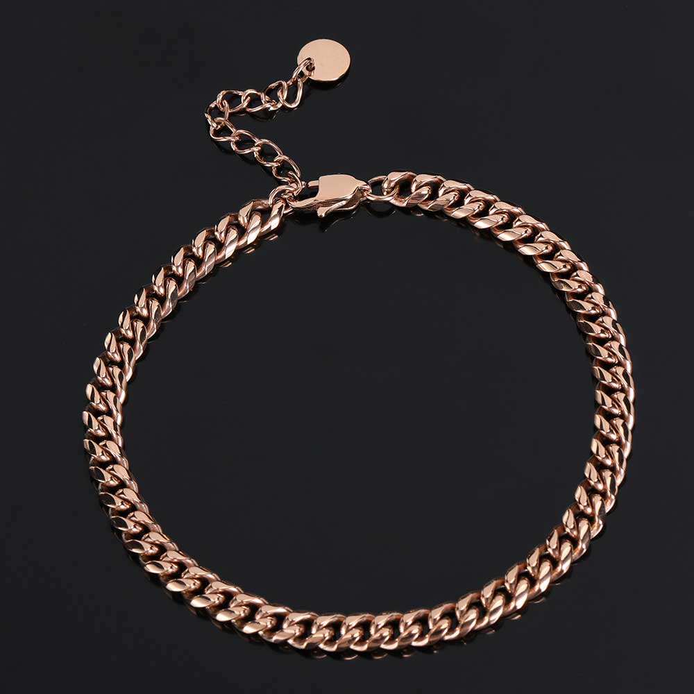Stainless Steel Sun Buckle Hip Hop Cuban Anklet