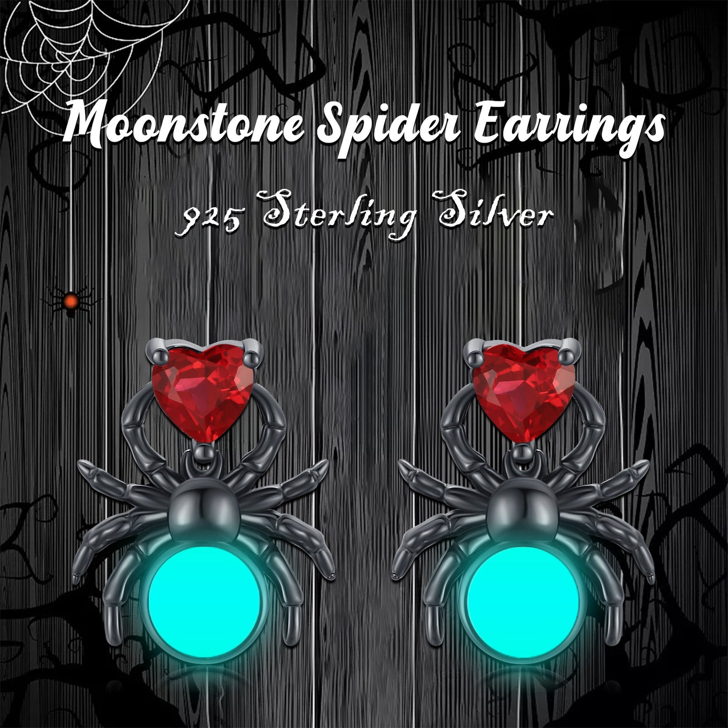 Spider Earrings 925 Sterling Silver Luminous Spider Stud Earrings for Women Glowing in the Dark Spider Jewelry Horror Animal Earrings