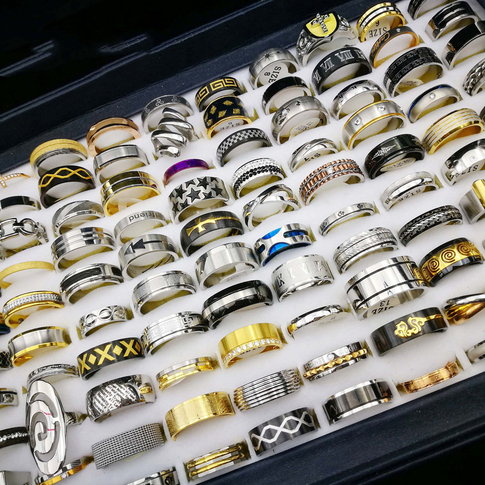 Men's And Women's Mixed Titanium Steel Stainless Steel Rings
