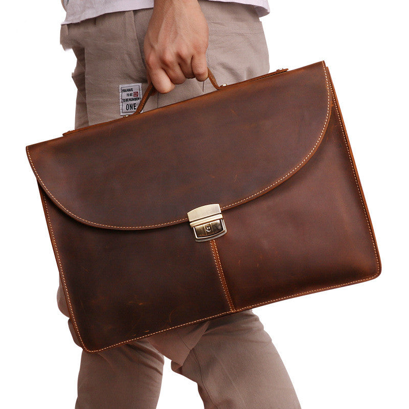 New Casual Retro Leather Cross Section Men's Bag