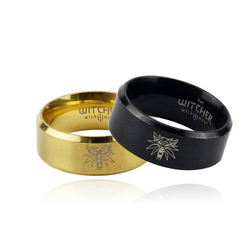 316L Titanium Steel Ring Wolf Head Ring