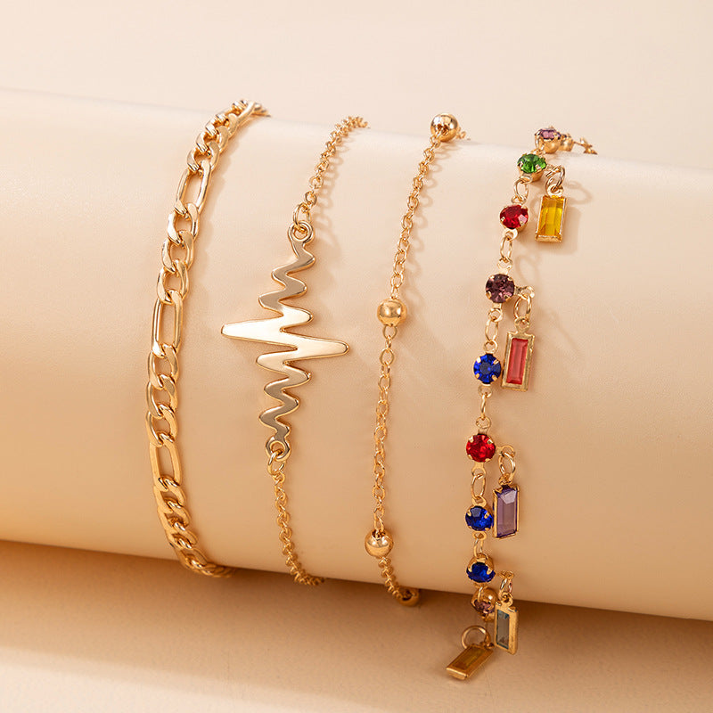 Creative Tassel Alloy Combination Anklet