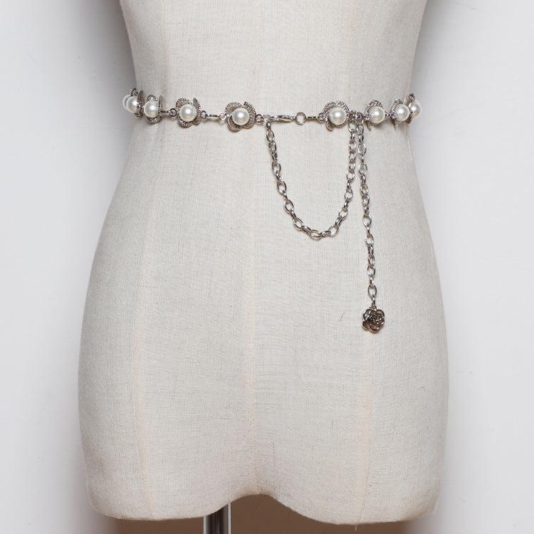 Pearl Waist Chain Ladies Fashion All-match Decorative Dress