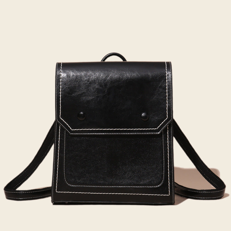 Women's Fashion Oil Wax Cowhide Shoulder Bag