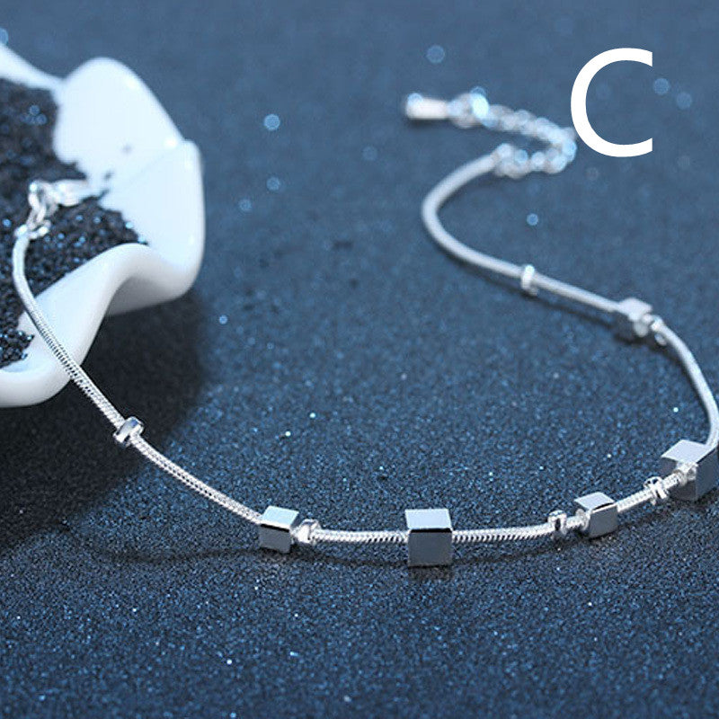 Sterling Silver Anklet Star Double Layer Hollow Palace Bell Anklet