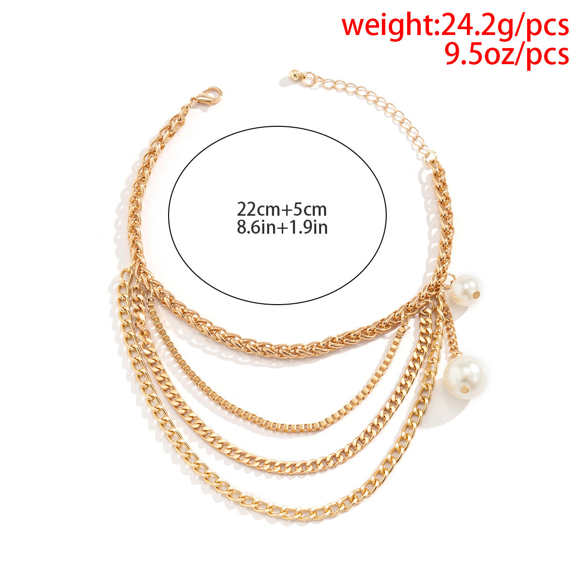 Women's Sweet And Cool Punk Metal Tassel Chain Anklet