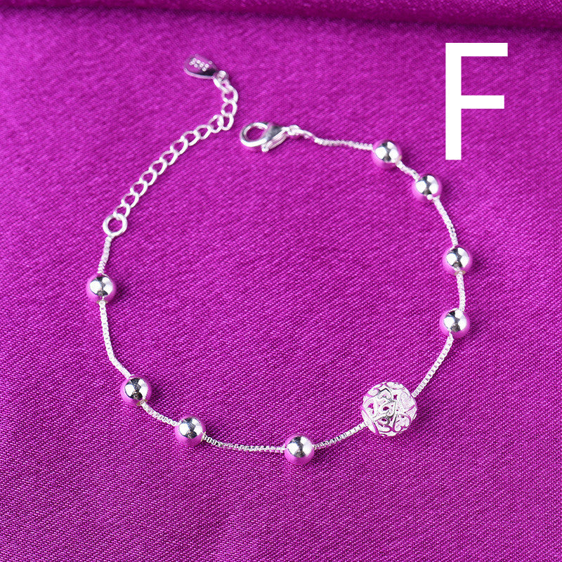 Sterling Silver Anklet Star Double Layer Hollow Palace Bell Anklet