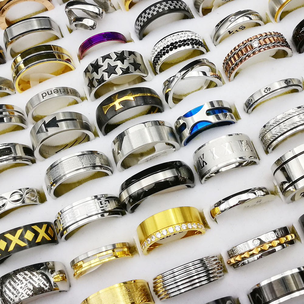 Men's And Women's Mixed Titanium Steel Stainless Steel Rings
