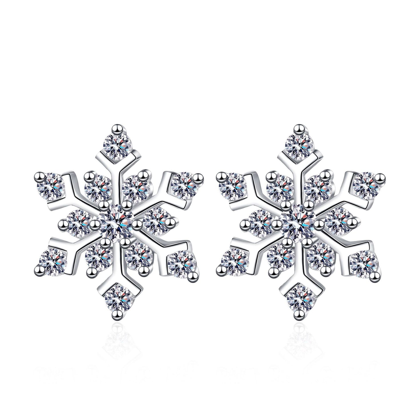 Women's Sterling Silver Snowflake Premium Earrings
