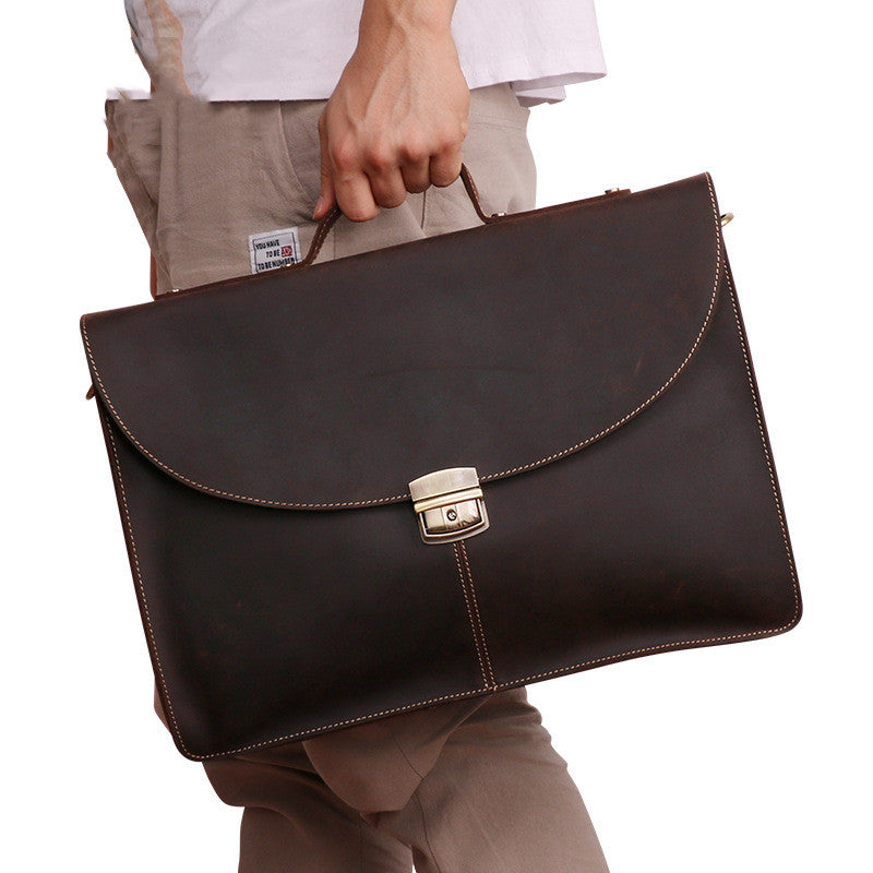 New Casual Retro Leather Cross Section Men's Bag