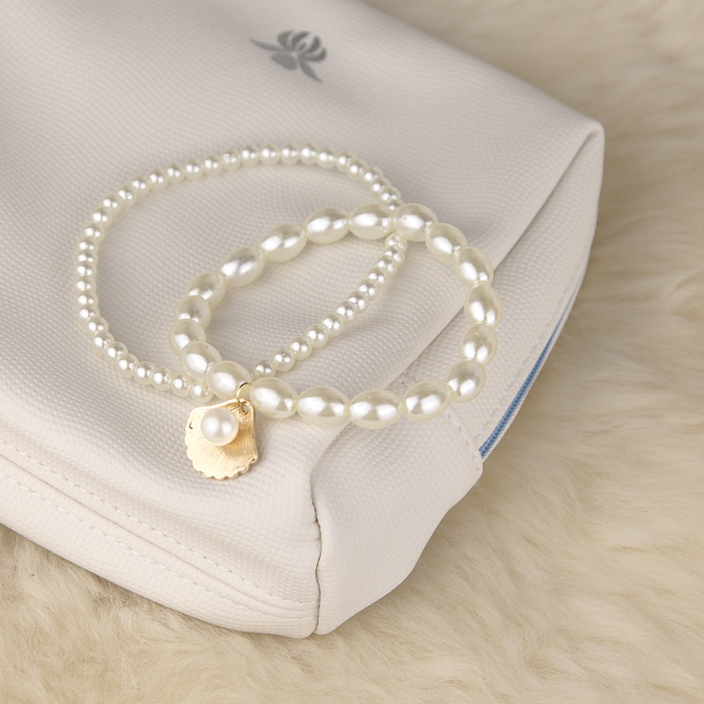 Pearl Anklet Women's Retro Double-Layer Beach Anklet Set