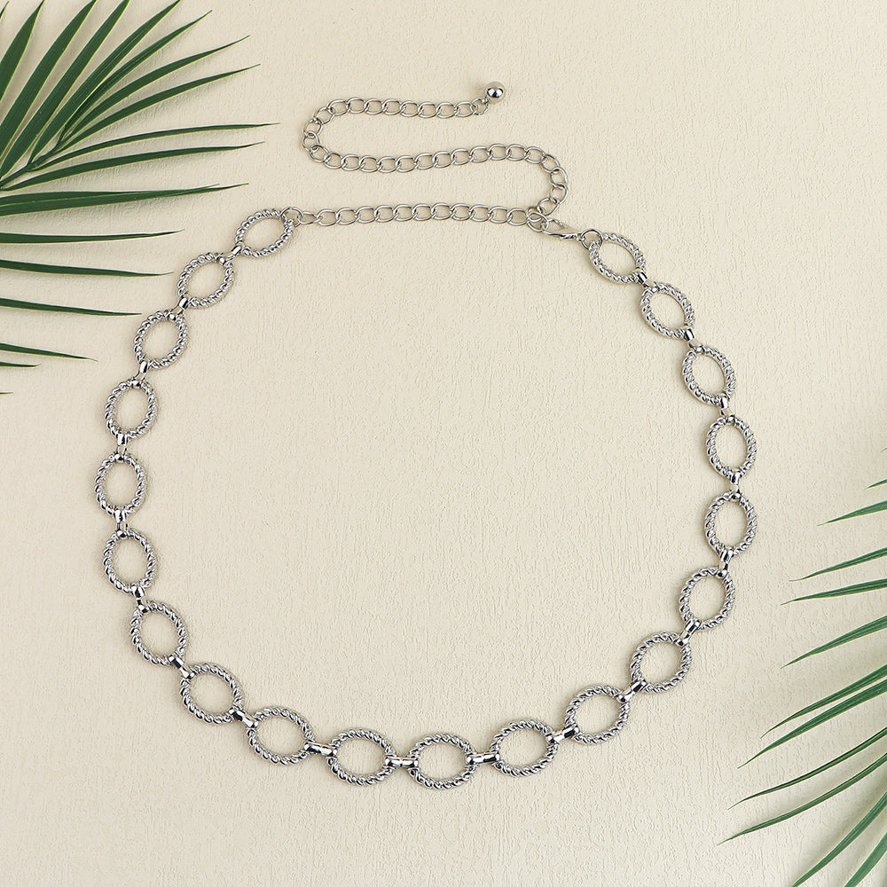 Waist Chain Women Senior Sense Circle Wavy Metal Chain With Jeans All Fashion Accessories